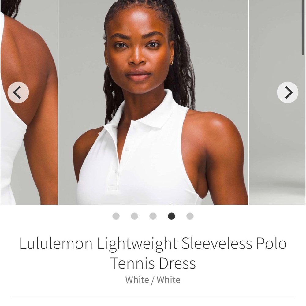 lululemon athletica White Lightweight Sleeveless Polo Tennis Dress